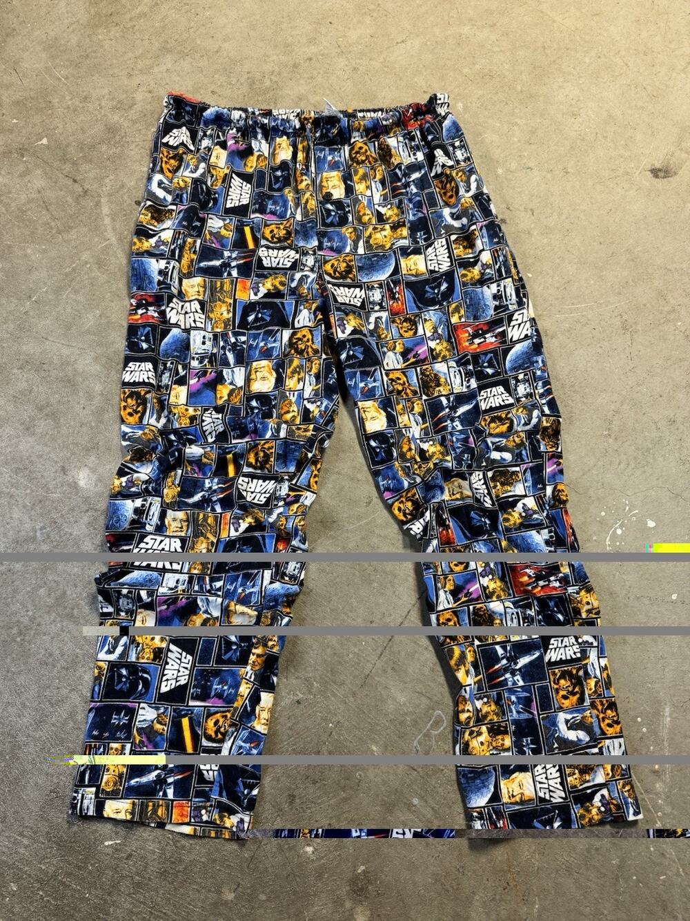 Vtg Star Wars Men’s Medium Cotton Pajama Sleep Lounge Pants Graphic Comic Style